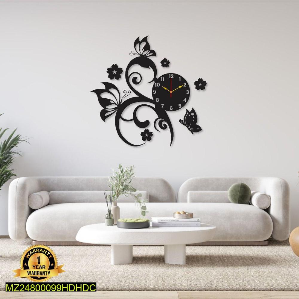 Flower Butterfly Diy Clock
