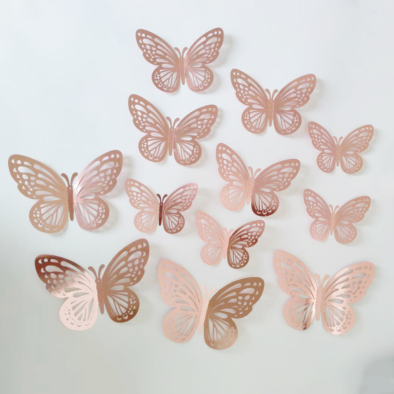 Foreign trade 3d Three-Dimensional Hollow butterfly wall stickers living room wall decorations holiday layout warm and romantic self-adhesive stickers
