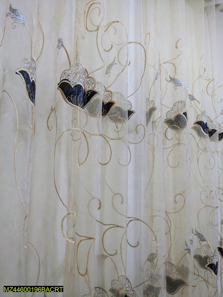 1 Pc Organza Embroidery Curtain