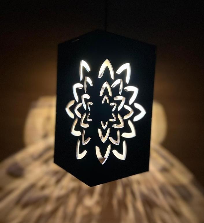 Floral Cutouts 3D Laser Cutting Wooden Ceiling Lamp