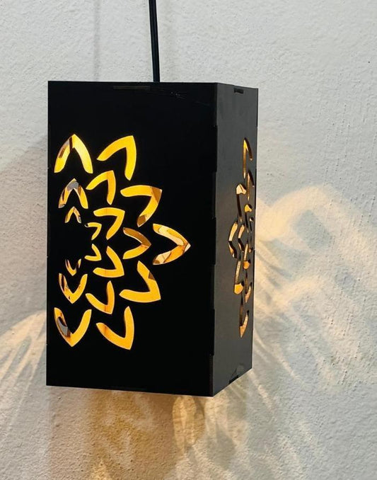 Floral Cutouts 3D Laser Cutting Wooden Ceiling Lamp