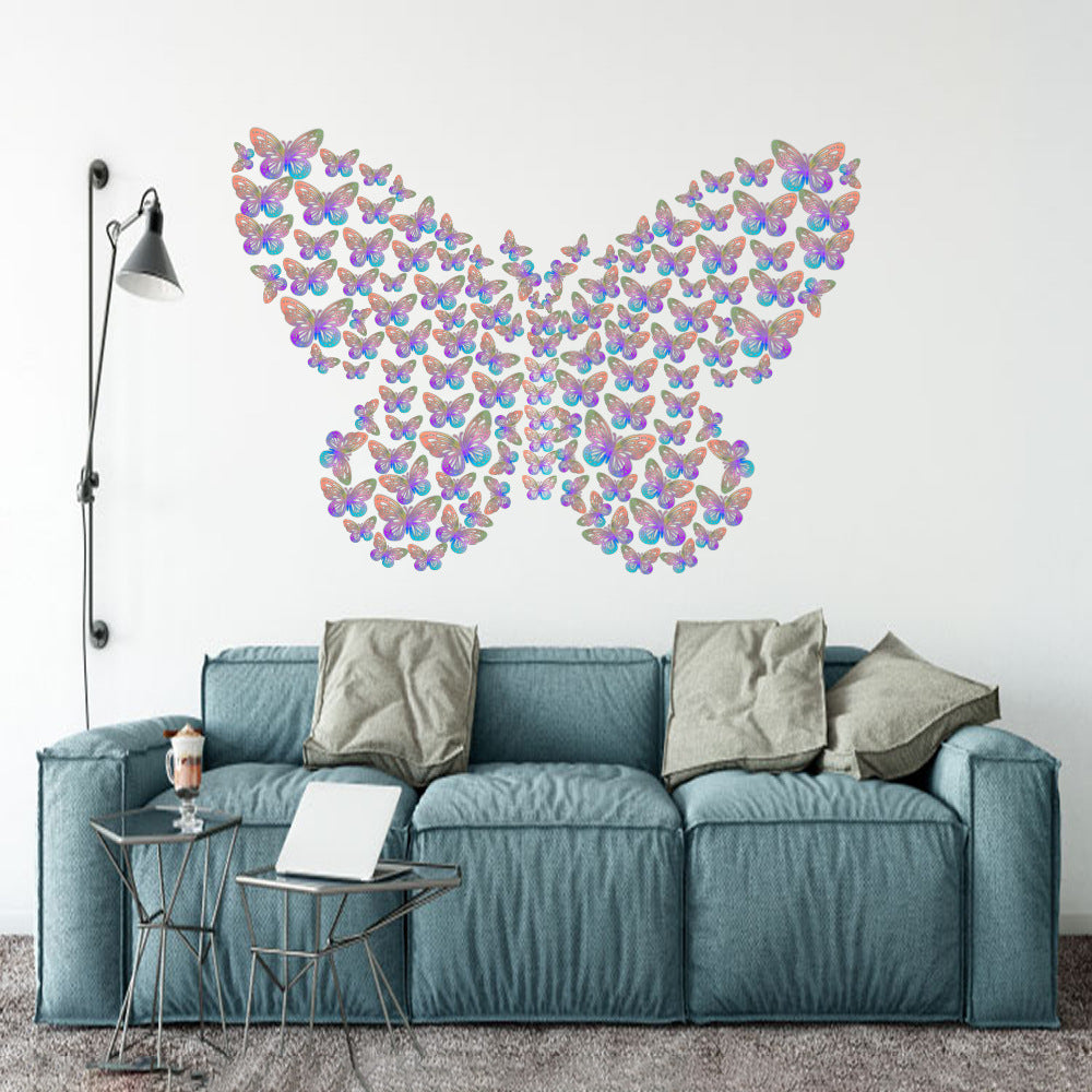 Foreign trade 3d Three-Dimensional Hollow butterfly wall stickers living room wall decorations holiday layout warm and romantic self-adhesive stickers