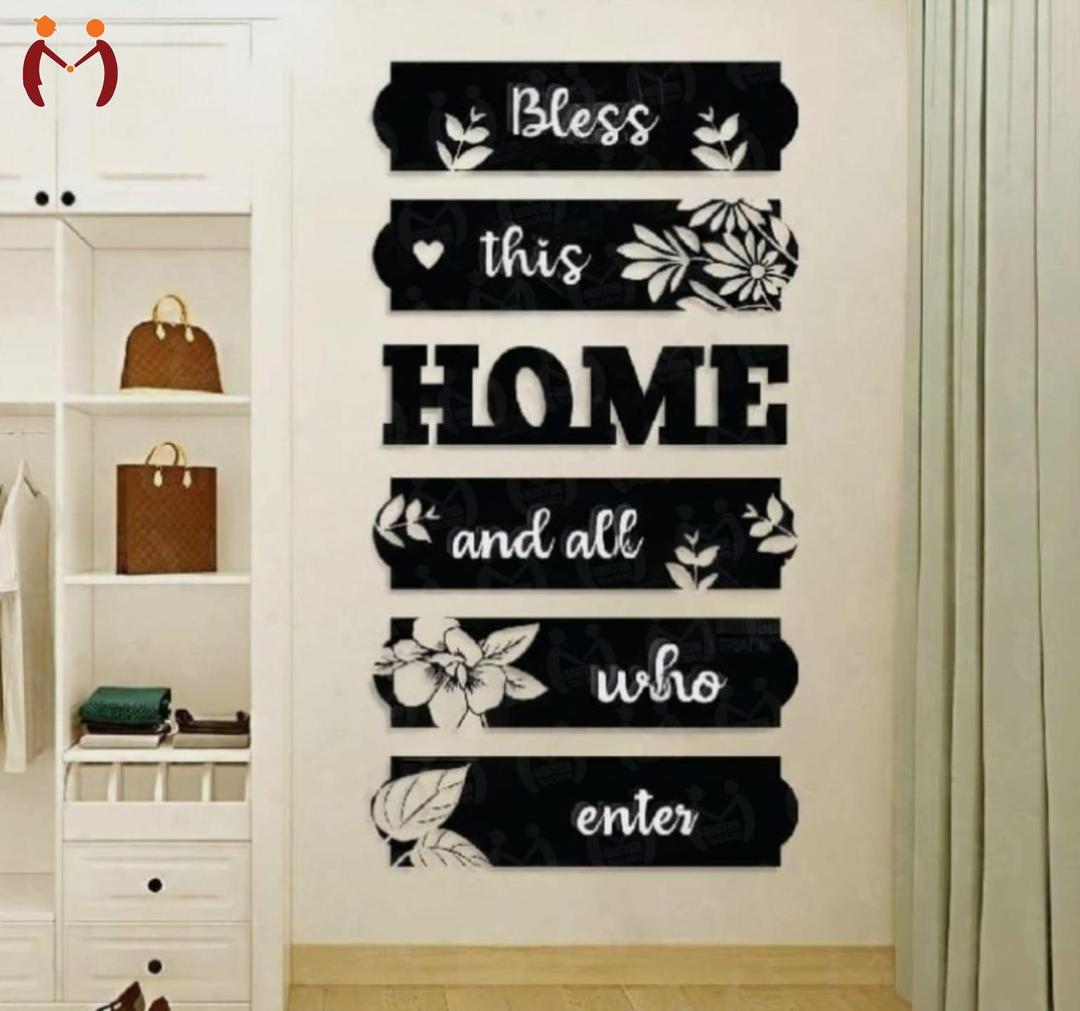 3D Bless Home Wooden Wall Art