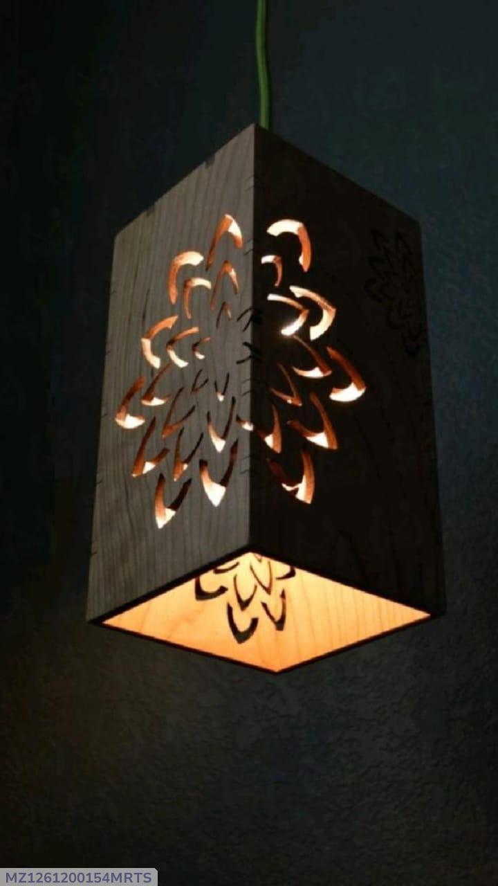 Floral Cutouts 3D Laser Cutting Wooden Ceiling Lamp