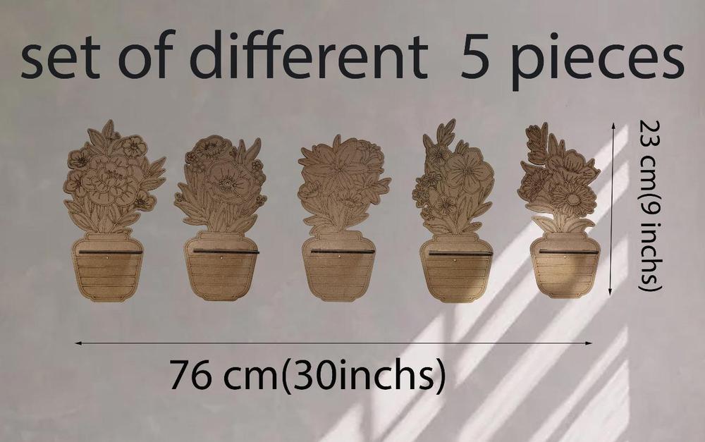 3D Engraved Flower Bucket Shelves