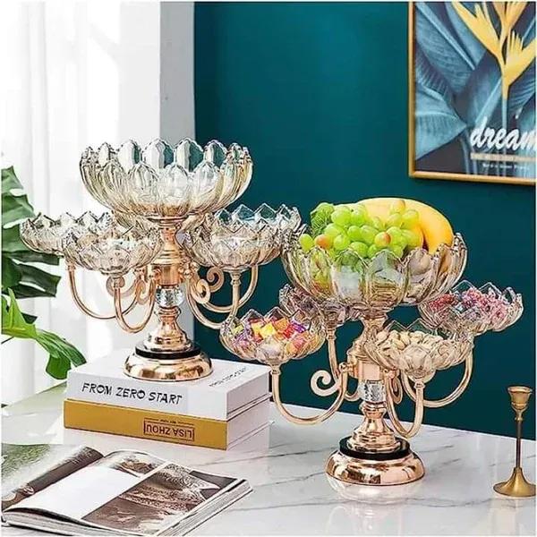 Elegant Golden Decorative Tray - 2 Pcs Unique Design