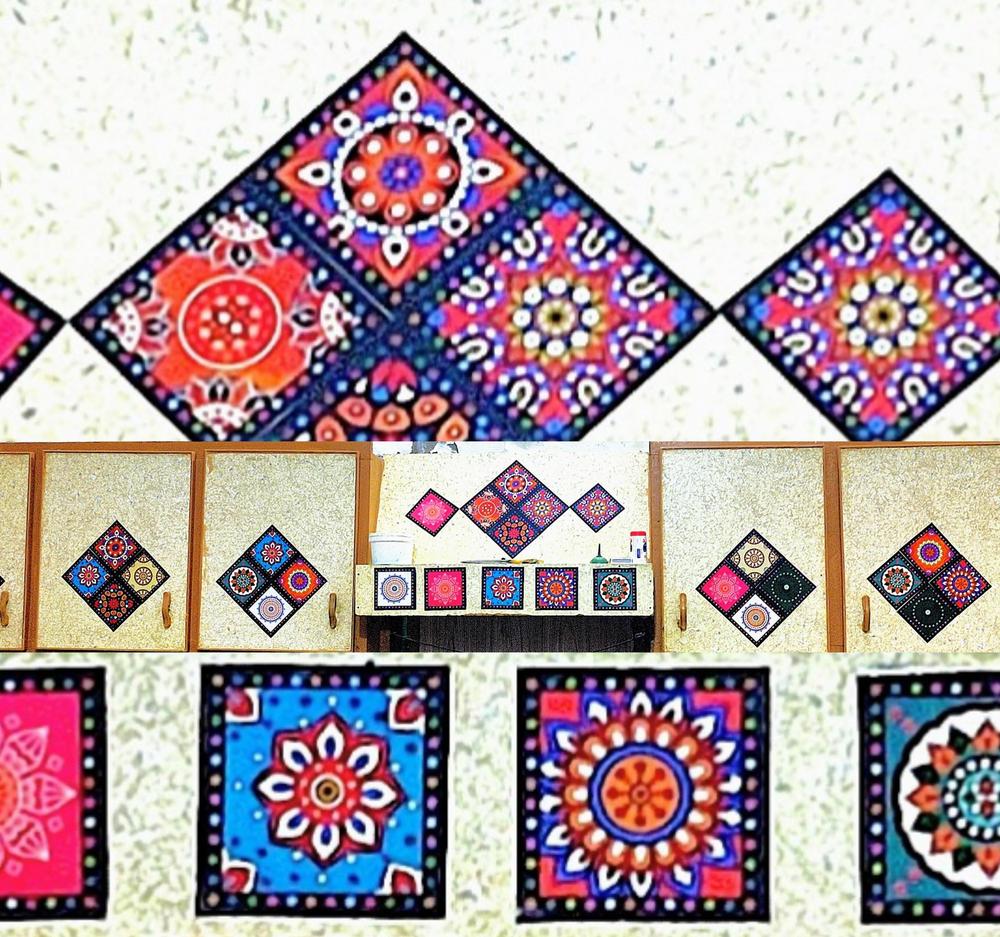 48 Pcs Multi Tile Stickers Pack