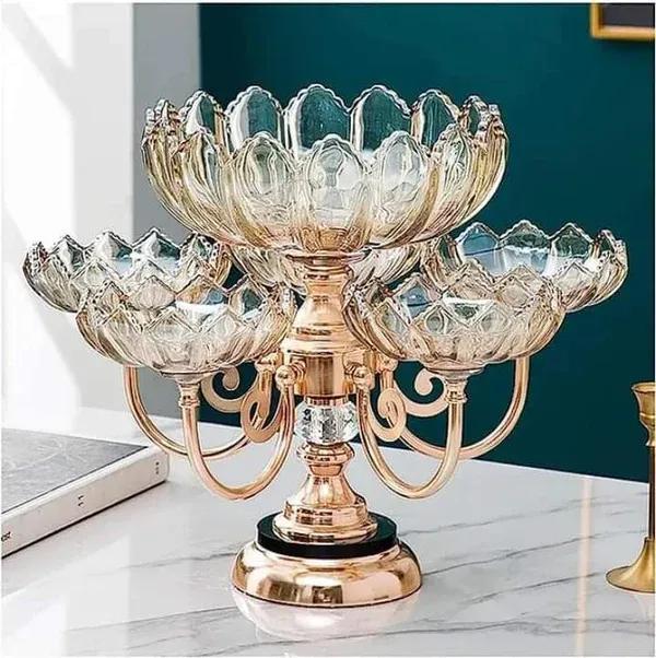 Elegant Golden Decorative Tray - 2 Pcs Unique Design