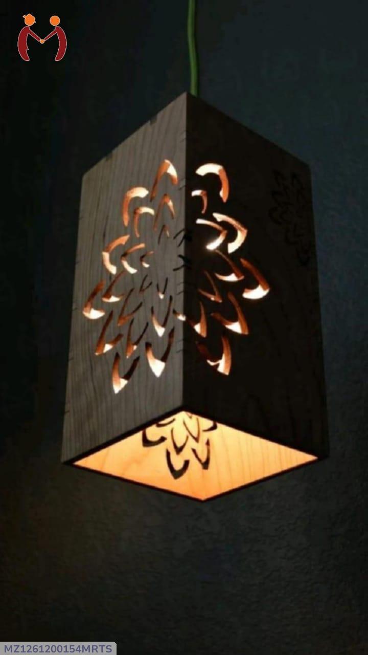 Floral Cutouts 3D Laser Cutting Wooden Ceiling Lamp