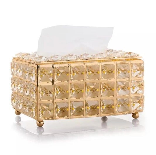 Stylish Golden Tissue Box - 1 Pc for Enhancing Interior Decor