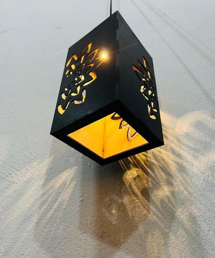 Floral Cutouts 3D Laser Cutting Wooden Ceiling Lamp