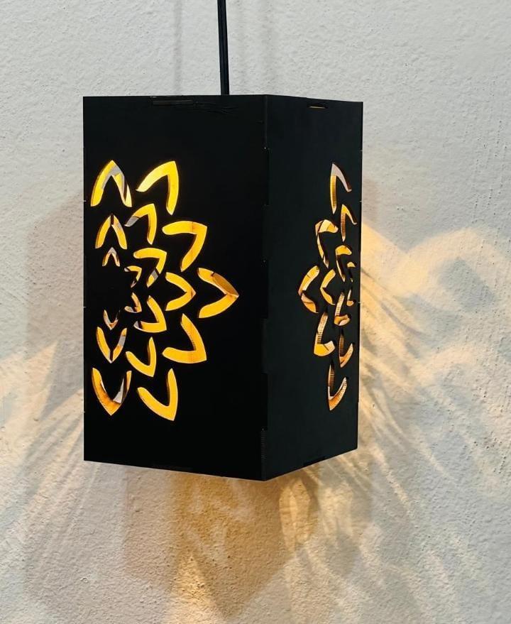 Floral Cutouts 3D Laser Cutting Wooden Ceiling Lamp