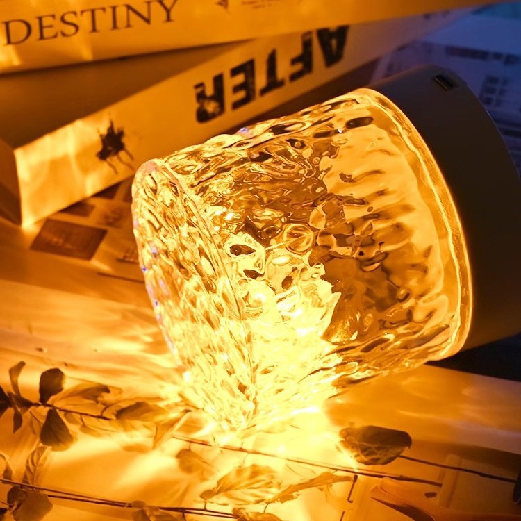 Water ripple lamp atmosphere lamp bedroom night light romantic rotating water pattern lamp bedside lamp projection aurora gift
