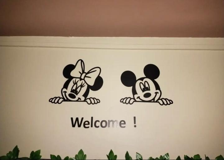 3D Mickey & Minnie Mouse Welcome  Wooden Wall Art