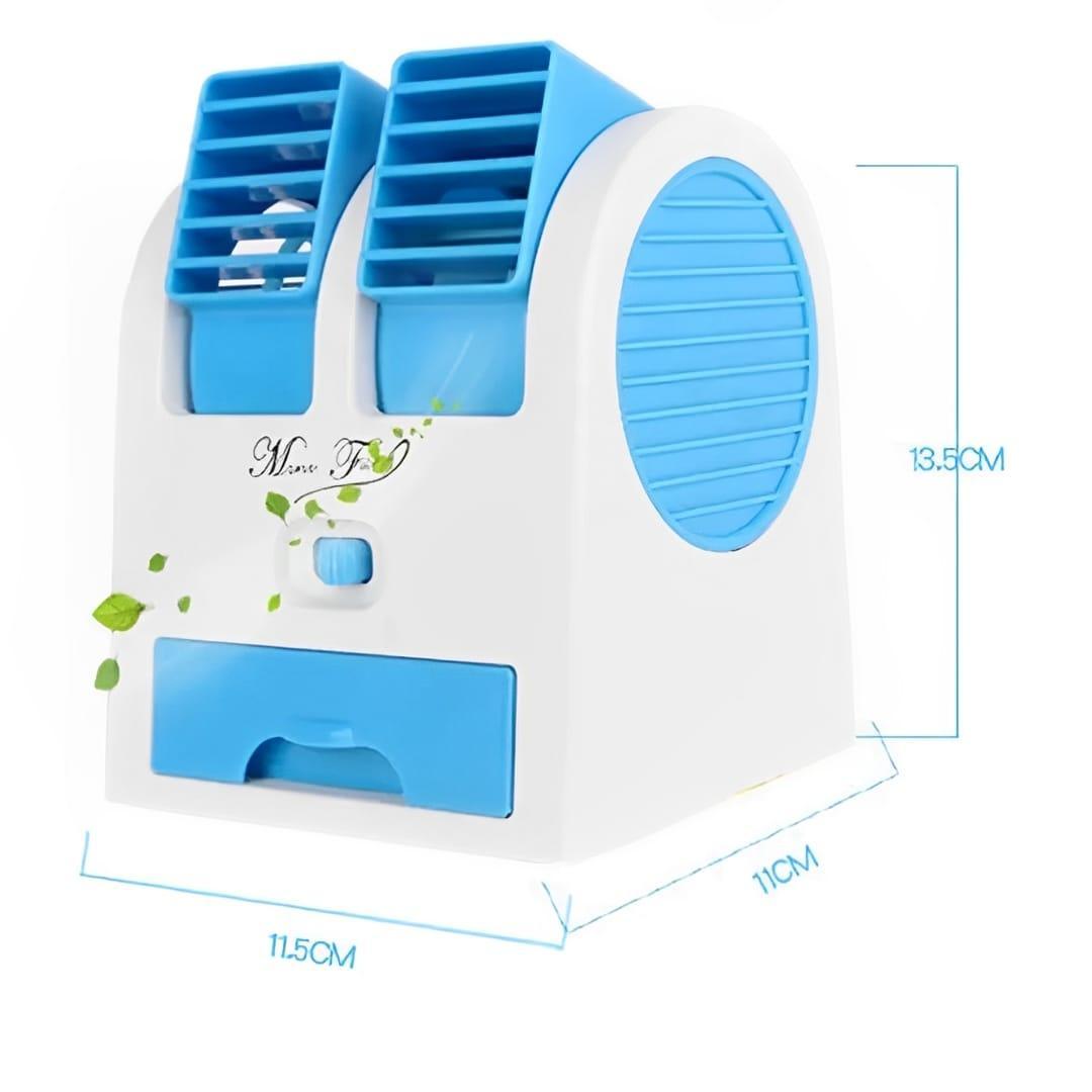 Portable Mini Air Conditioner - Battery Operated, Dual Blower With an Ice Tray