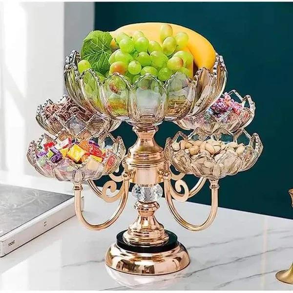 Elegant Golden Decorative Tray - 2 Pcs Unique Design