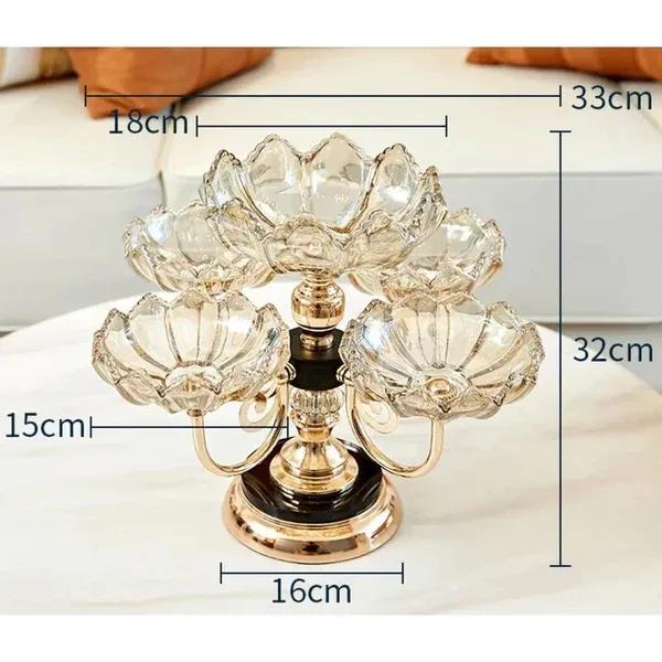 Elegant Golden Decorative Tray - 2 Pcs Unique Design