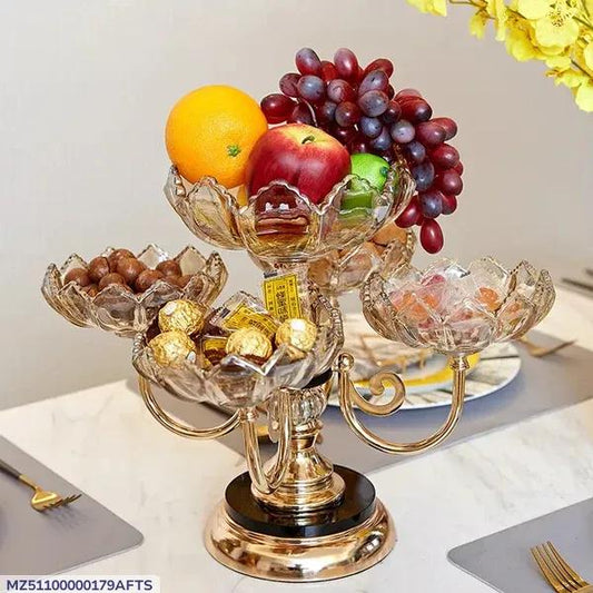 Elegant Golden Decorative Tray - 2 Pcs Unique Design