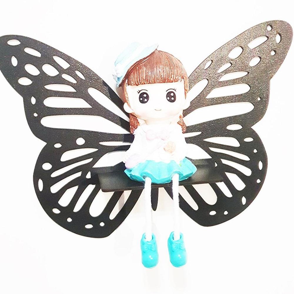 Modern Butterfly MDF Wall Mounted Shelf, Pack Of 4